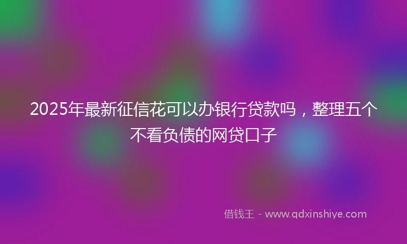 2025年最新征信花可以办银行贷款吗，整理五个不看负债的网贷口子