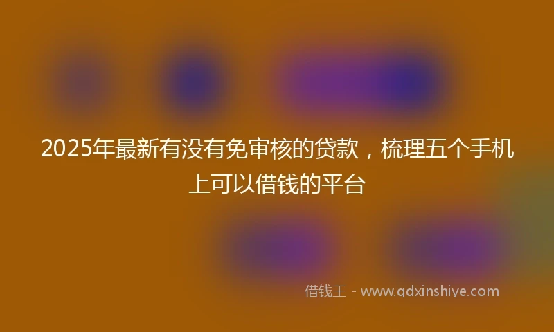 2025年最新有没有免审核的贷款，梳理五个手机上可以借钱的平台