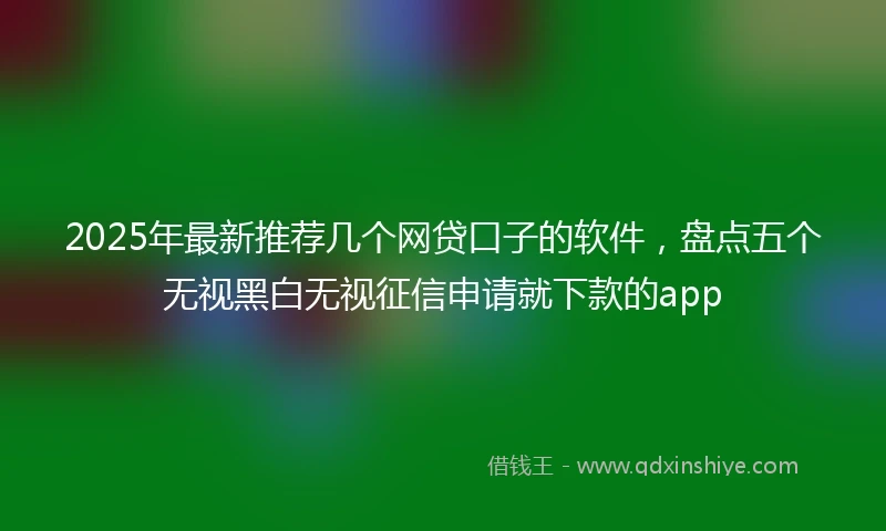 2025年最新推荐几个网贷口子的软件，盘点五个无视黑白无视征信申请就下款的app
