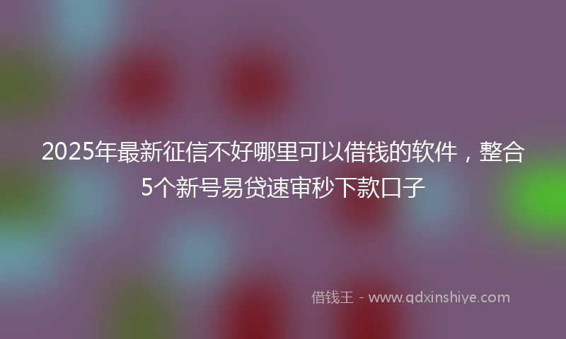 2025年最新征信不好哪里可以借钱的软件，整合5个新号易贷速审秒下款口子