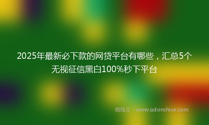 2025年最新必下款的网贷平台有哪些，汇总5个无视征信黑白100%秒下平台