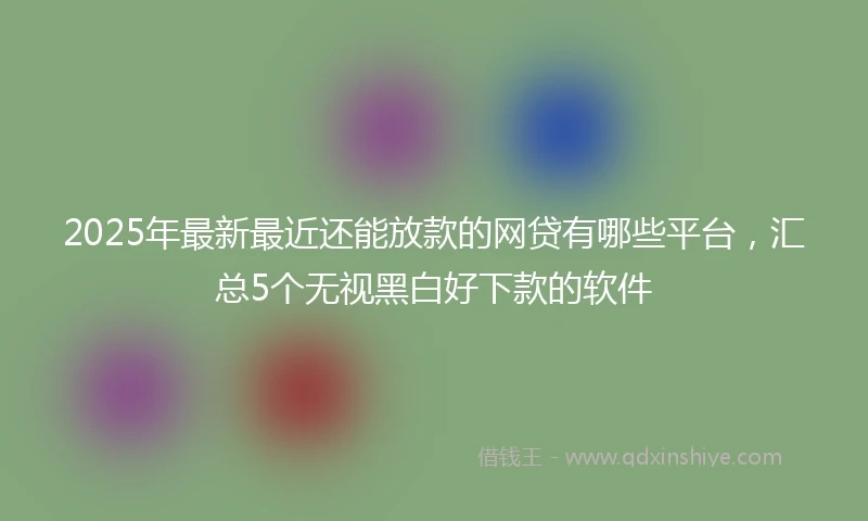 2025年最新最近还能放款的网贷有哪些平台，汇总5个无视黑白好下款的软件