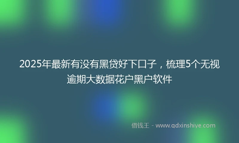 2025年最新有没有黑贷好下口子，梳理5个无视逾期大数据花户黑户软件