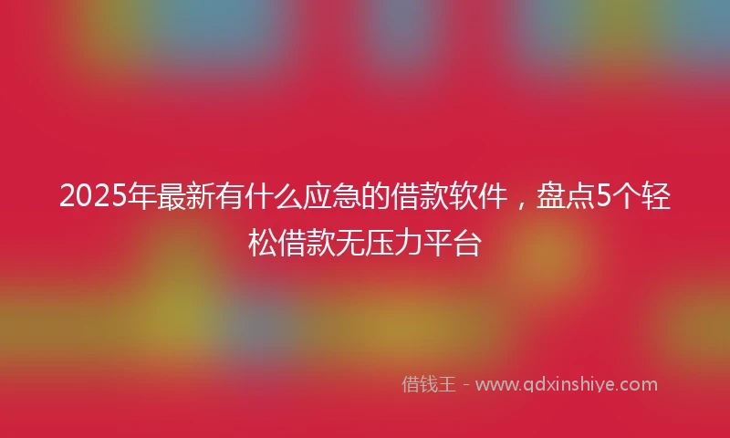 2025年最新有什么应急的借款软件，盘点5个轻松借款无压力平台