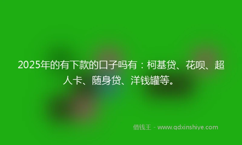 2025年的有下款的口子吗有：柯基贷、花呗、超人卡、随身贷、洋钱罐等。