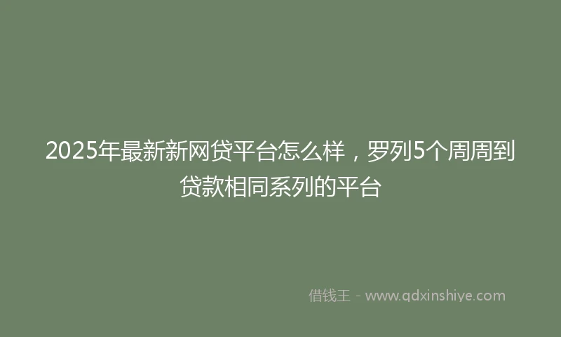 2025年最新新网贷平台怎么样，罗列5个周周到贷款相同系列的平台