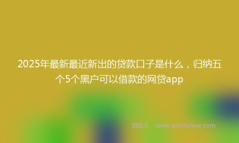 2025年最新最近新出的贷款口子是什么，归纳五个5个黑户可以借款的网贷app