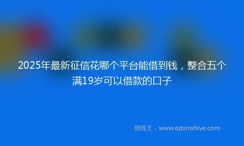 2025年最新征信花哪个平台能借到钱，整合五个满19岁可以借款的口子