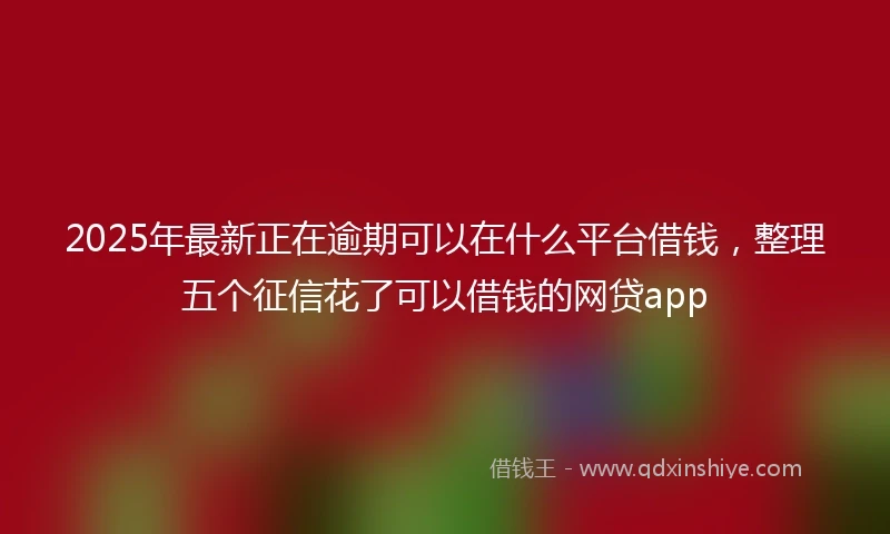 2025年最新正在逾期可以在什么平台借钱，整理五个征信花了可以借钱的网贷app