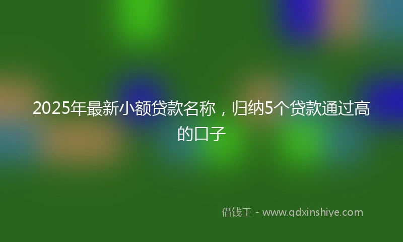 2025年最新小额贷款名称，归纳5个贷款通过高的口子