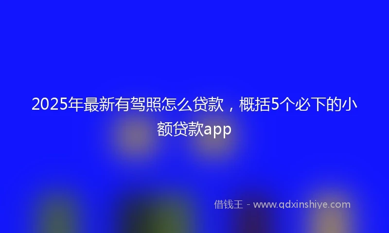 2025年最新有驾照怎么贷款，概括5个必下的小额贷款app