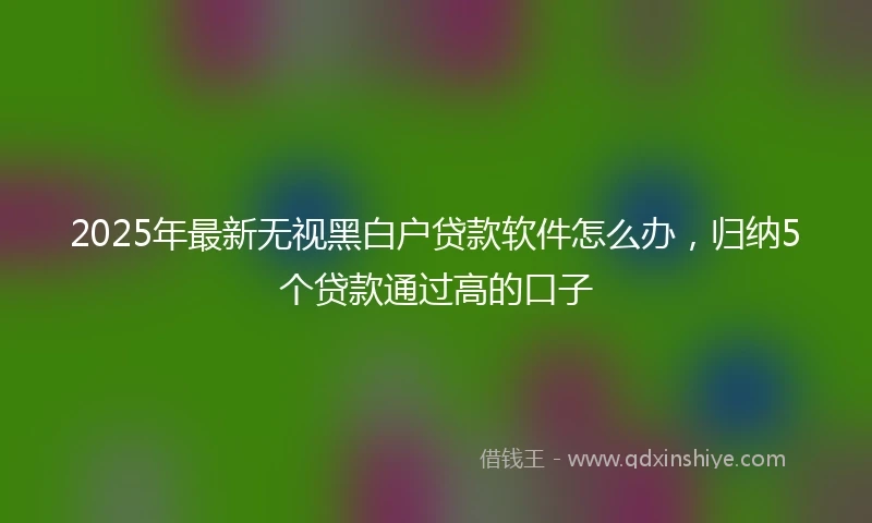2025年最新无视黑白户贷款软件怎么办，归纳5个贷款通过高的口子