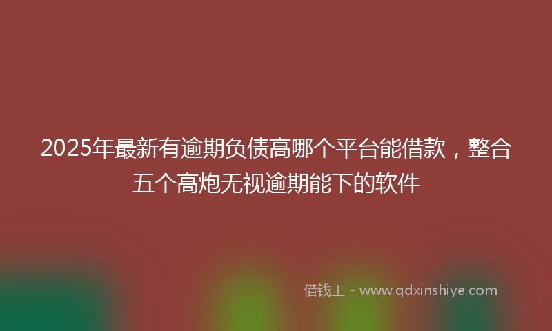2025年最新有逾期负债高哪个平台能借款，整合五个高炮无视逾期能下的软件