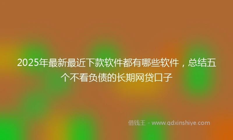 2025年最新最近下款软件都有哪些软件，总结五个不看负债的长期网贷口子