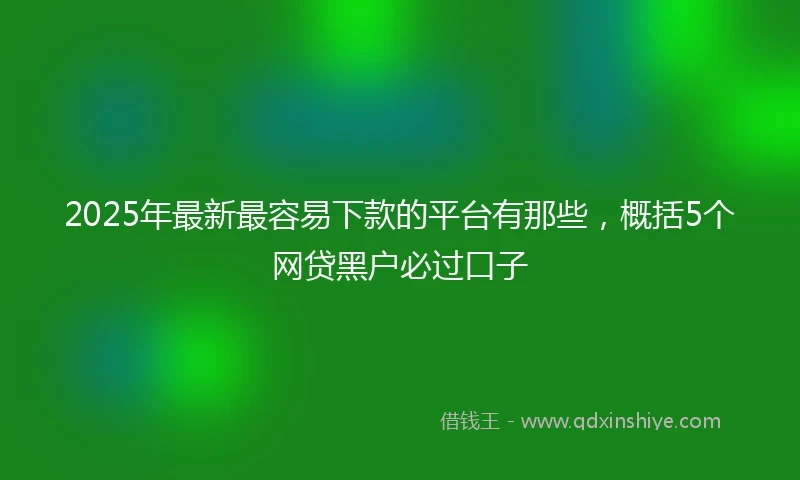 2025年最新最容易下款的平台有那些，概括5个网贷黑户必过口子