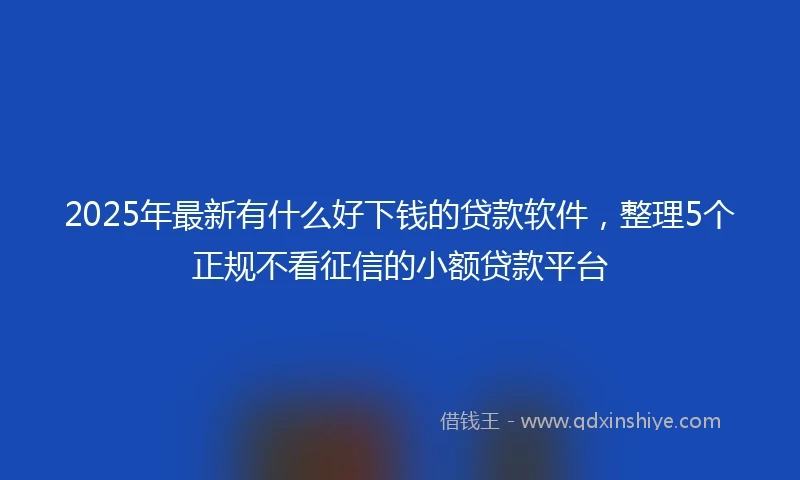 2025年最新有什么好下钱的贷款软件，整理5个正规不看征信的小额贷款平台