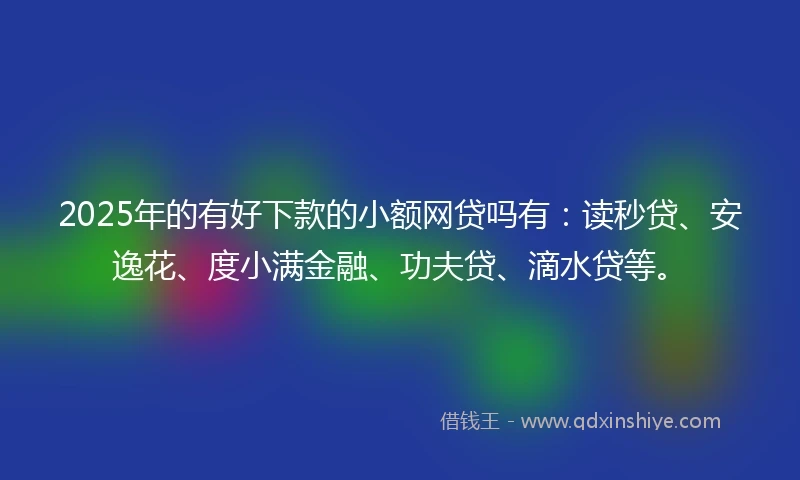 2025年的有好下款的小额网贷吗有：读秒贷、安逸花、度小满金融、功夫贷、滴水贷等。