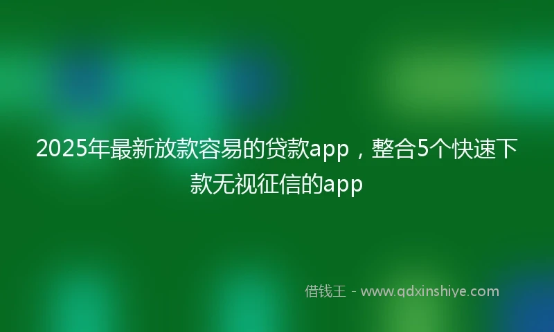 2025年最新放款容易的贷款app，整合5个快速下款无视征信的app