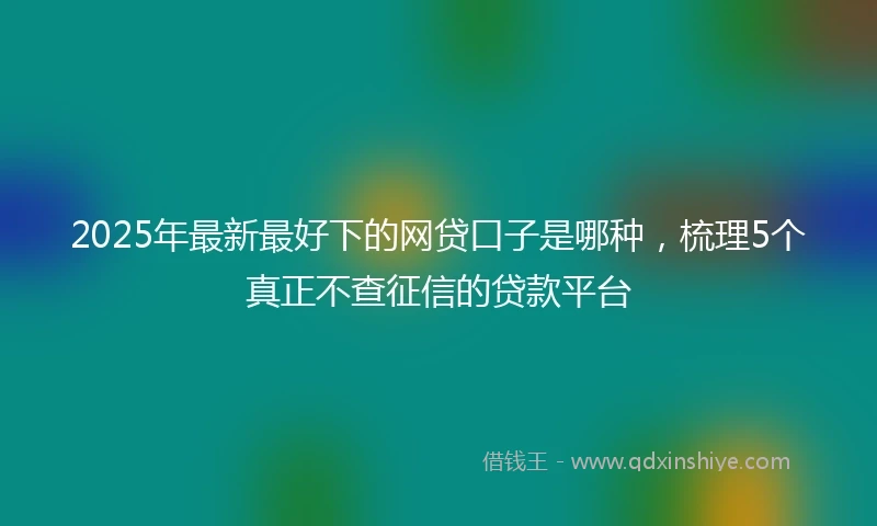 2025年最新最好下的网贷口子是哪种，梳理5个真正不查征信的贷款平台