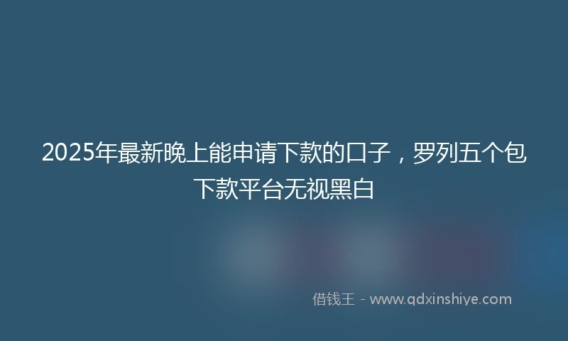 2025年最新晚上能申请下款的口子，罗列五个包下款平台无视黑白