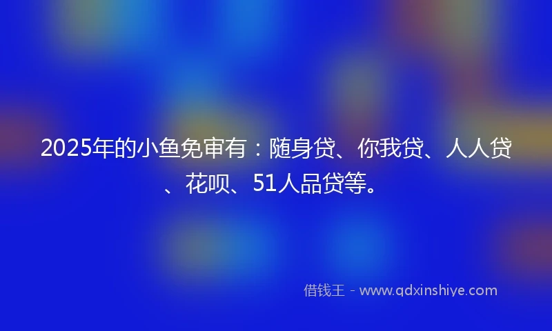 2025年的小鱼免审有：随身贷、你我贷、人人贷、花呗、51人品贷等。