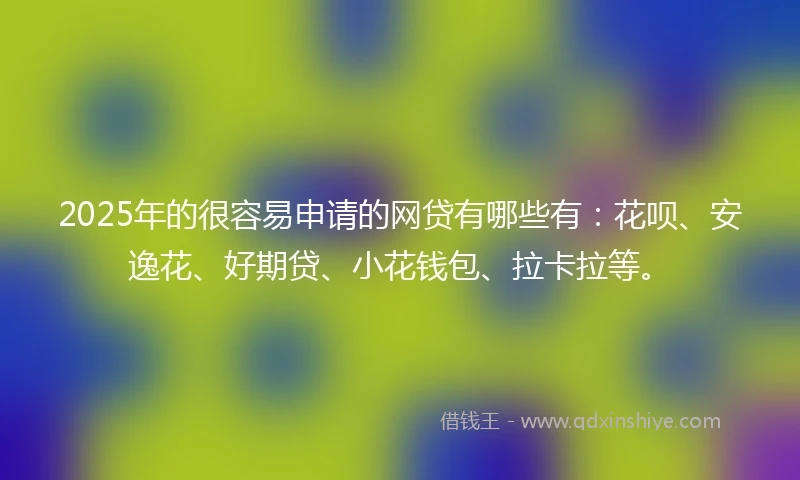 2025年的很容易申请的网贷有哪些有：花呗、安逸花、好期贷、小花钱包、拉卡拉等。