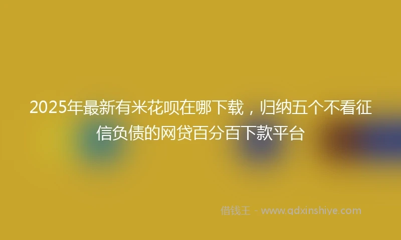 2025年最新有米花呗在哪下载，归纳五个不看征信负债的网贷百分百下款平台