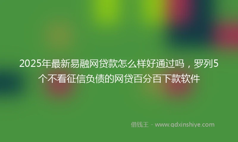 2025年最新易融网贷款怎么样好通过吗，罗列5个不看征信负债的网贷百分百下款软件