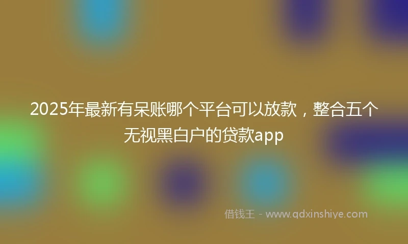 2025年最新有呆账哪个平台可以放款，整合五个无视黑白户的贷款app