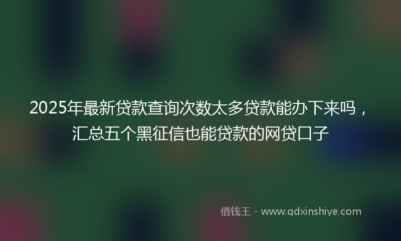 2025年最新贷款查询次数太多贷款能办下来吗，汇总五个黑征信也能贷款的网贷口子