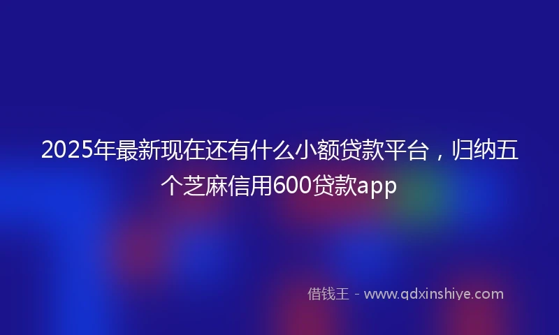 2025年最新现在还有什么小额贷款平台，归纳五个芝麻信用600贷款app