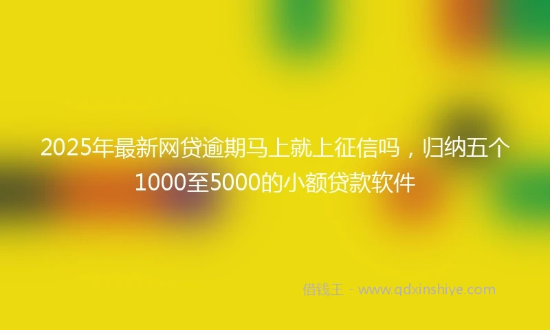 2025年最新网贷逾期马上就上征信吗，归纳五个1000至5000的小额贷款软件