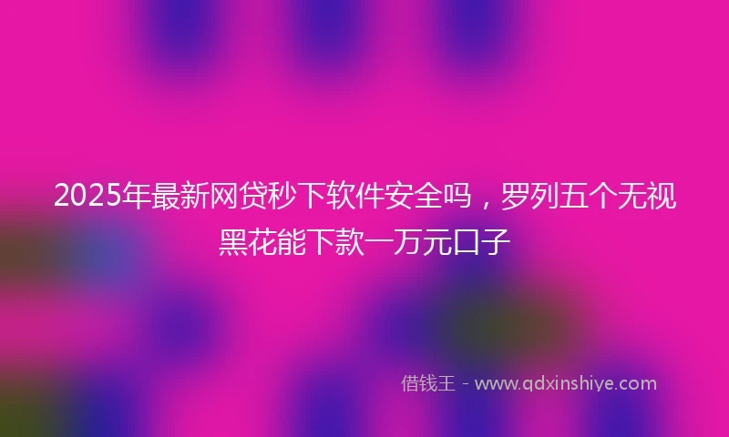 2025年最新网贷秒下软件安全吗，罗列五个无视黑花能下款一万元口子