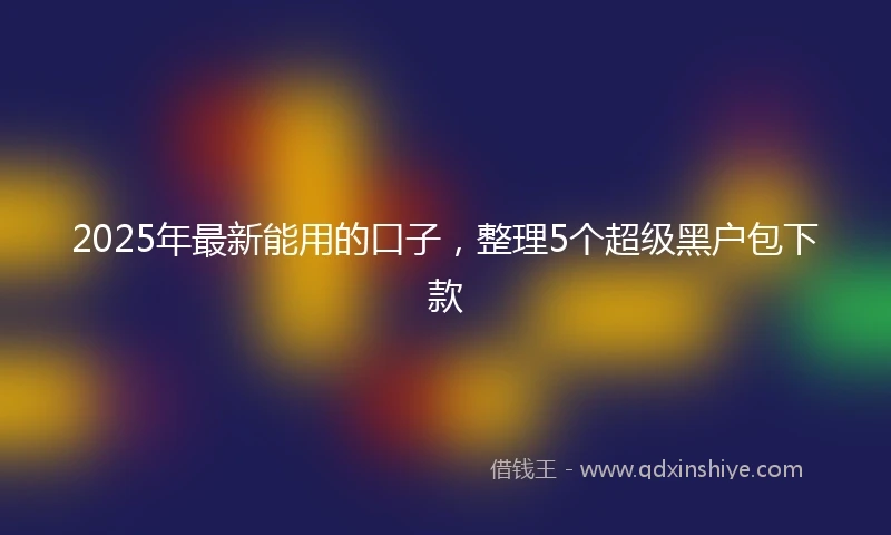 2025年最新能用的口子，整理5个超级黑户包下款