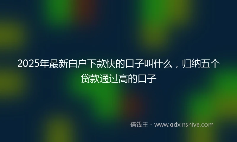 2025年最新白户下款快的口子叫什么，归纳五个贷款通过高的口子