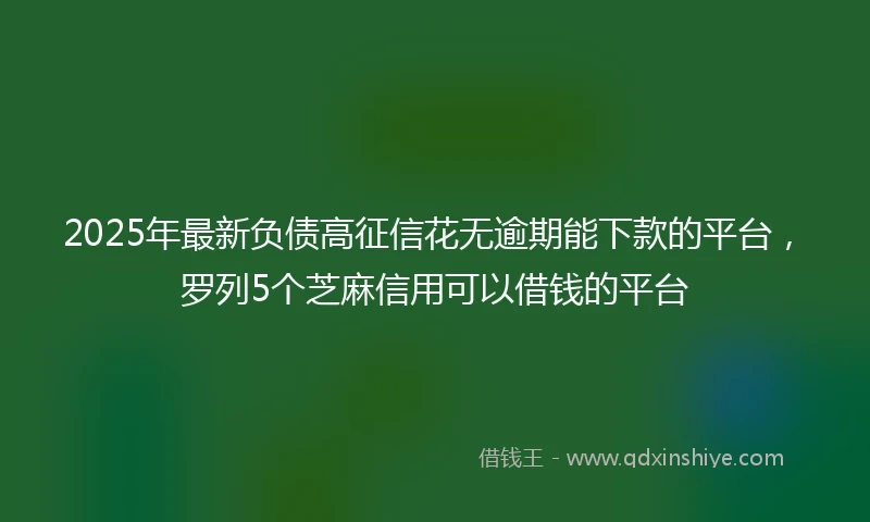 2025年最新负债高征信花无逾期能下款的平台，罗列5个芝麻信用可以借钱的平台