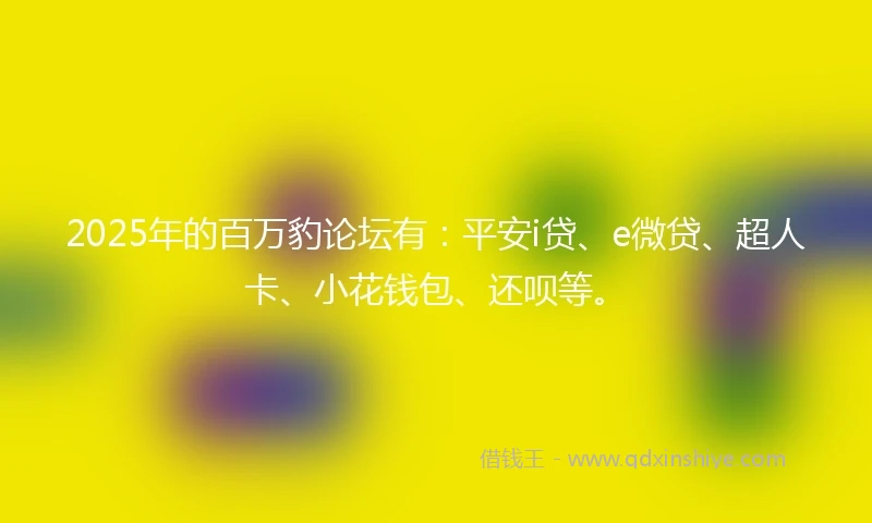 2025年的百万豹论坛有：平安i贷、e微贷、超人卡、小花钱包、还呗等。