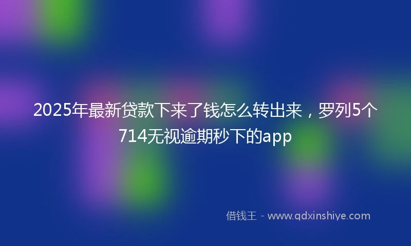 2025年最新贷款下来了钱怎么转出来,罗列5个714无视逾期秒下的app