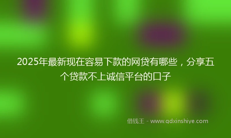 2025年最新现在容易下款的网贷有哪些，分享五个贷款不上诚信平台的口子