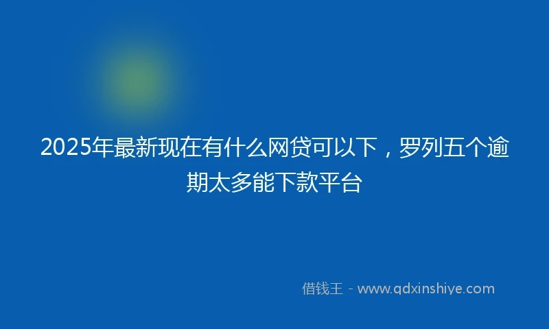 2025年最新现在有什么网贷可以下，罗列五个逾期太多能下款平台