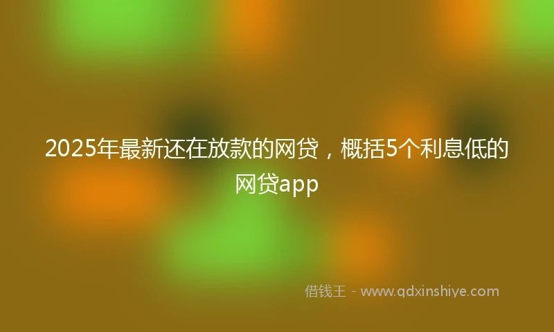 2025年最新还在放款的网贷，概括5个利息低的网贷app