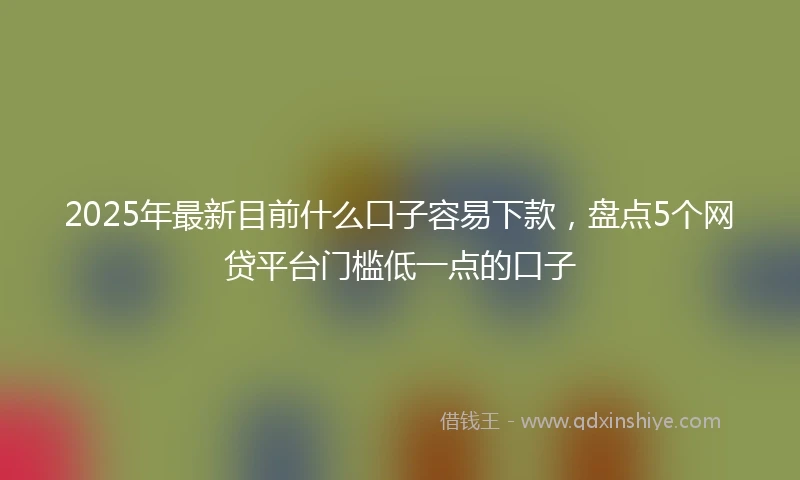 2025年最新目前什么口子容易下款，盘点5个网贷平台门槛低一点的口子