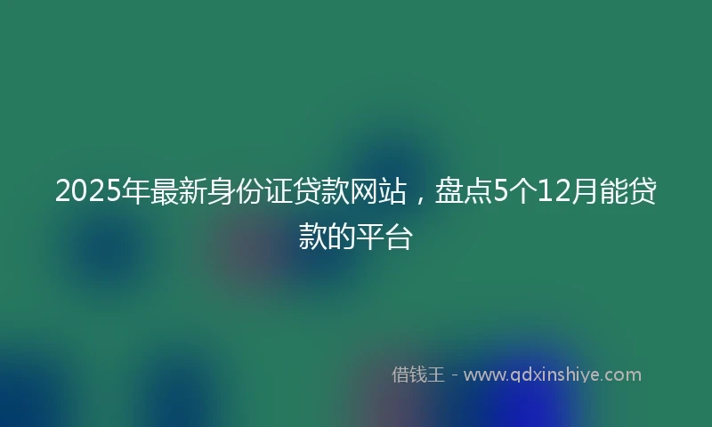 2025年最新身份证贷款网站，盘点5个12月能贷款的平台