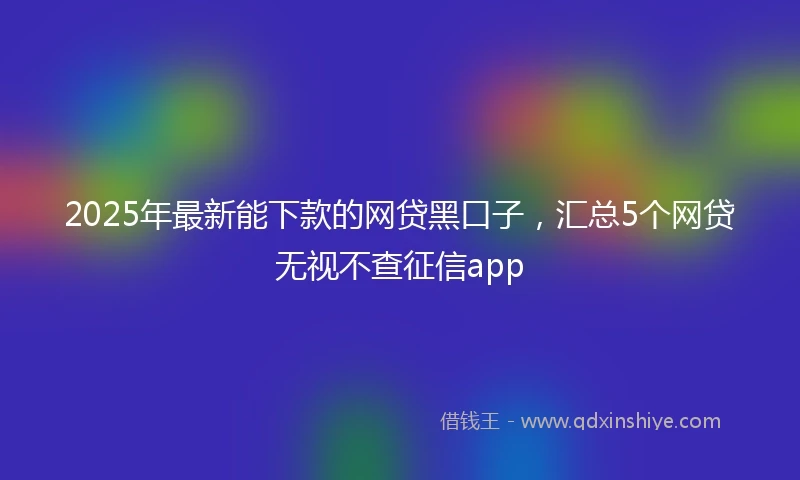 2025年最新能下款的网贷黑口子，汇总5个网贷无视不查征信app