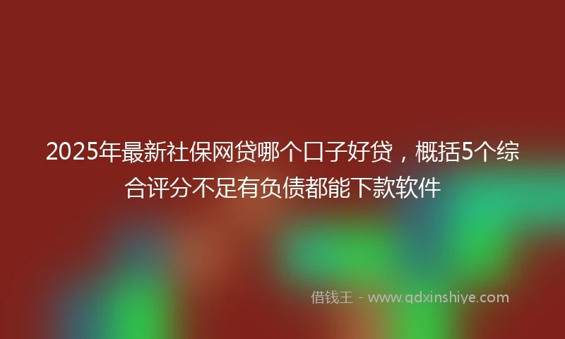 2025年最新社保网贷哪个口子好贷，概括5个综合评分不足有负债都能下款软件
