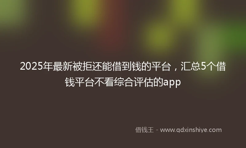 2025年最新被拒还能借到钱的平台，汇总5个借钱平台不看综合评估的app