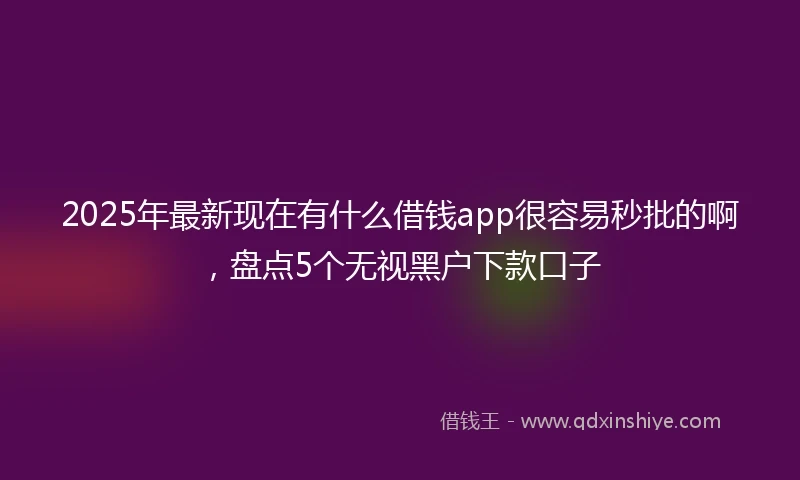 2025年最新现在有什么借钱app很容易秒批的啊，盘点5个无视黑户下款口子