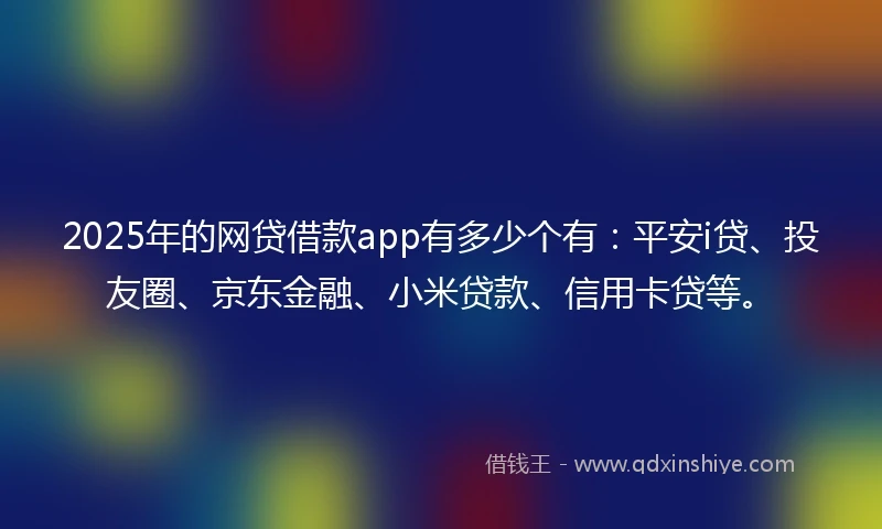 2025年的网贷借款app有多少个有：平安i贷、投友圈、京东金融、小米贷款、信用卡贷等。