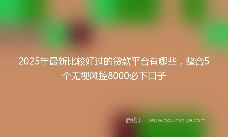 2025年最新比较好过的贷款平台有哪些，整合5个无视风控8000必下口子