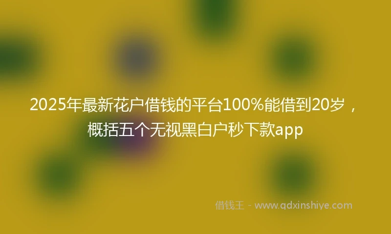 2025年最新花户借钱的平台100%能借到20岁，概括五个无视黑白户秒下款app